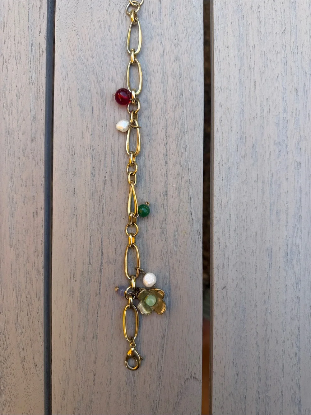 Anita Berisha Gold Chain Link Charm Bracelet or Anklet with Handmade Charms
